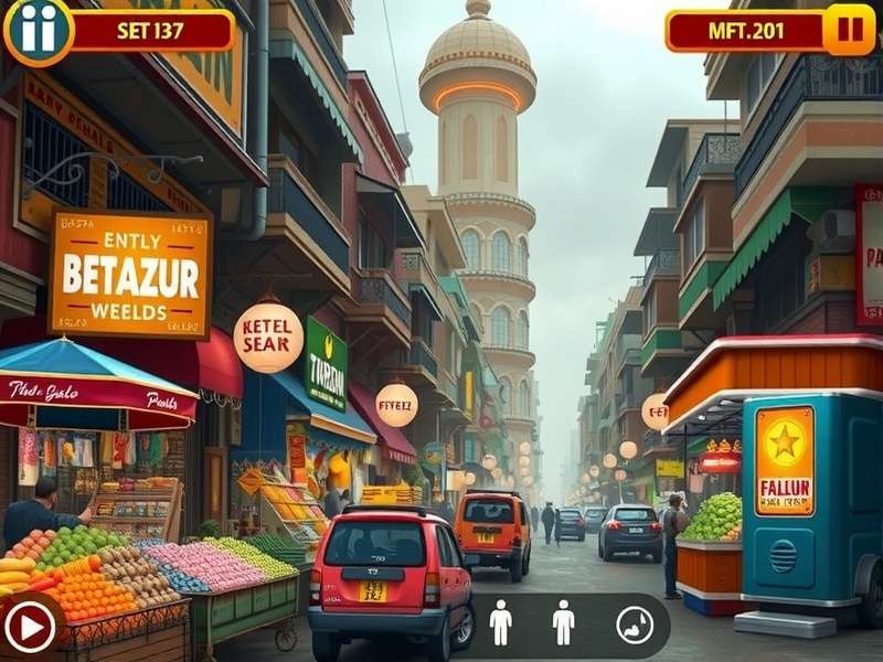 Bombay Bazaar Blast game screenshot showing Mumbai market